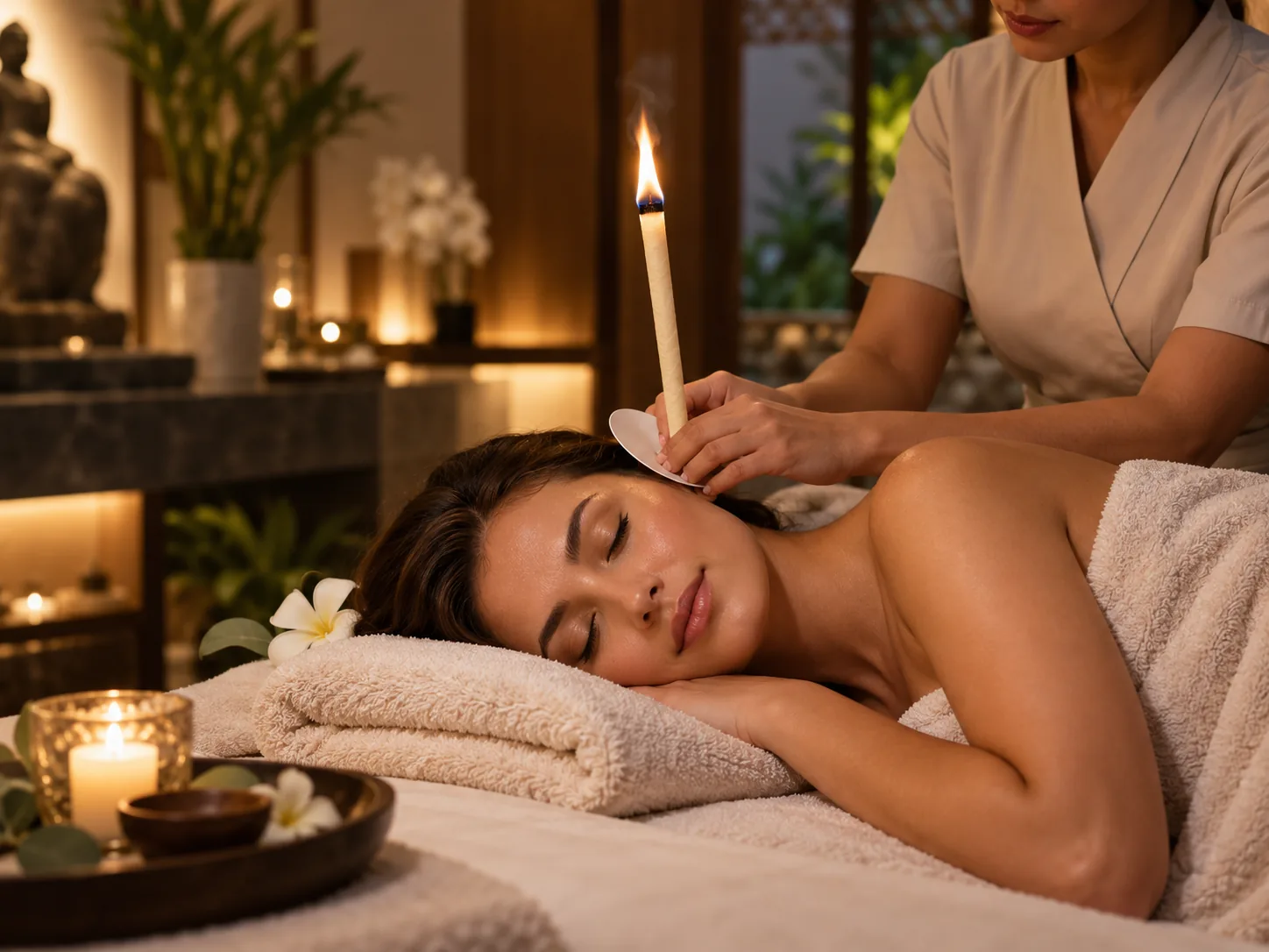 Hopi ear candles and scalp massage treatment at Kate's Haven Spa